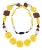 Angela Caputi Extra-Long Necklace Faux-Wood and Textured Yellow Resin Beads For Sale