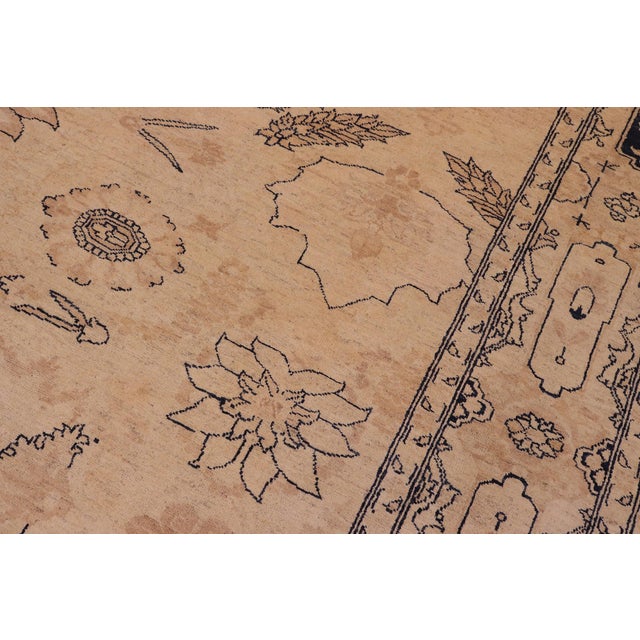 1990s Classic Ziegler Beige Tan Hand-Knotted Wool Rug - 9'2'' X 11'11'' For Sale - Image 5 of 8