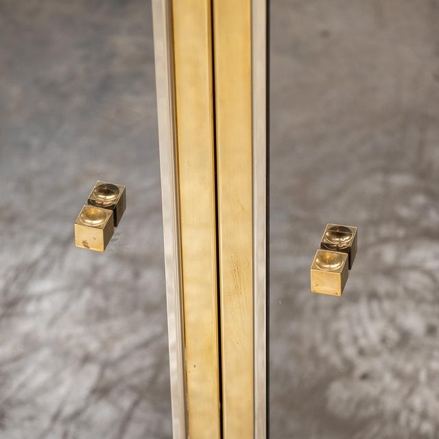 Metal Vintage Mirrored Sideboard in Brass by Michel Pigneres, 1970 For Sale - Image 7 of 16