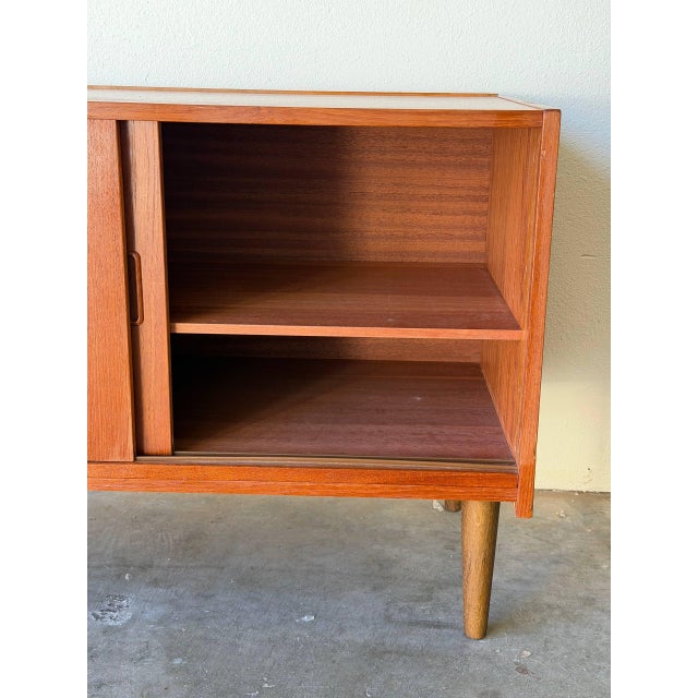 Wood Vintage Danish Teak Cabinet 1960s - Mid Century Modern Storage Credenza - Scandinavian Teak Sideboard For Sale - Image 7 of 8