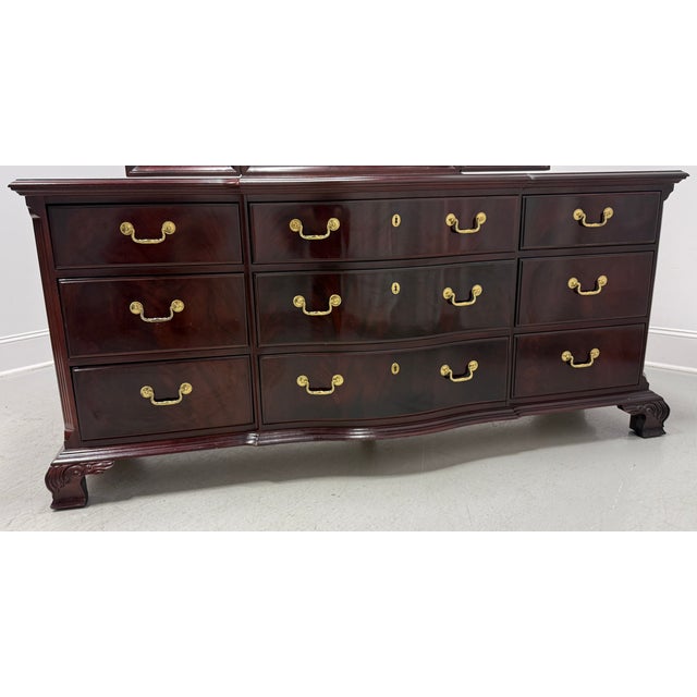 Thomasville Mahogany Chippendale Style Nine-Drawer Triple Dresser For Sale - Image 16 of 16