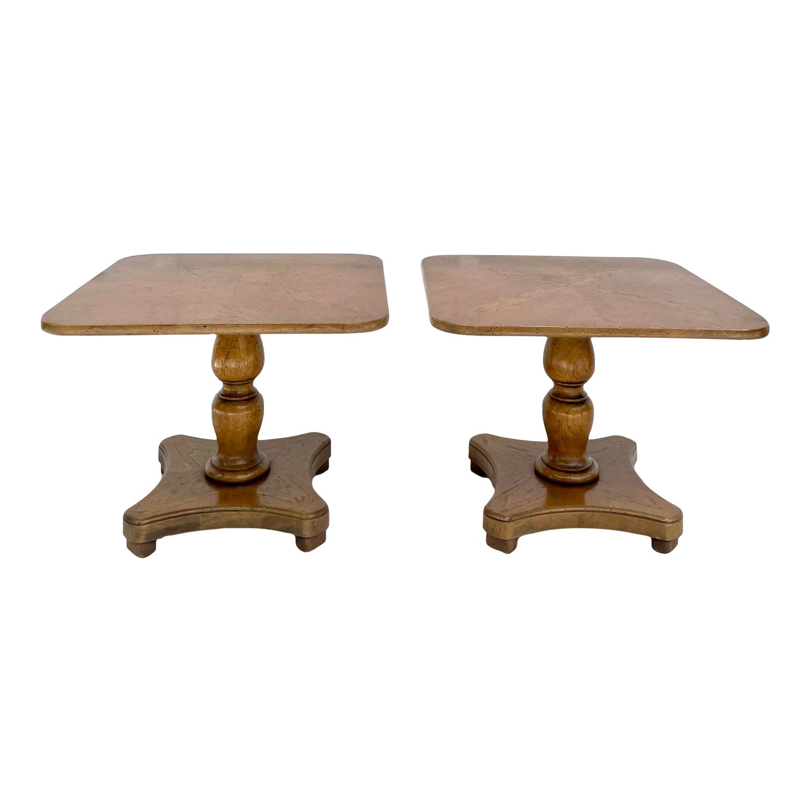 Vintage Henredon Traditional Provincial Pedestal Side Tables Chairish
