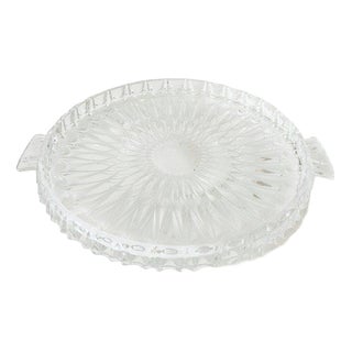 Vintage Crystal Glass Cake Plate Tray by Walther Glass, 1960s For Sale