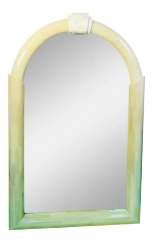 Karl Springer Style Lacquered and Tessellated Large Scale Mirror