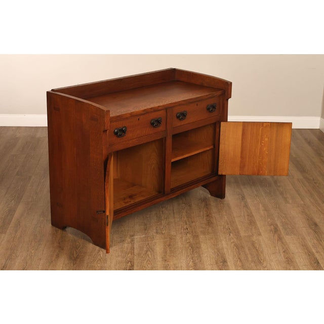 Early 20th Century Early Gustav Stickley Arts And Crafts Oak Sideboard Buffet For Sale - Image 5 of 18