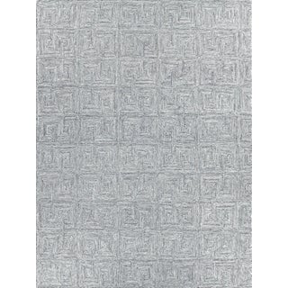 Exquisite Rugs Caprice Tufted New Zealand Wool & Cotton Blue/Ivory Rug-8'X10' For Sale