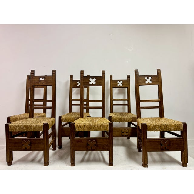 Vintage Arts and Crafts Dining Chairs, 1920, Set of 6 For Sale - Image 4 of 14