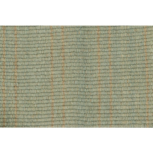 Contemporary Rug & Kilim’s Contemporary Kilim in Blue and Beige Textural Stripes For Sale - Image 3 of 7