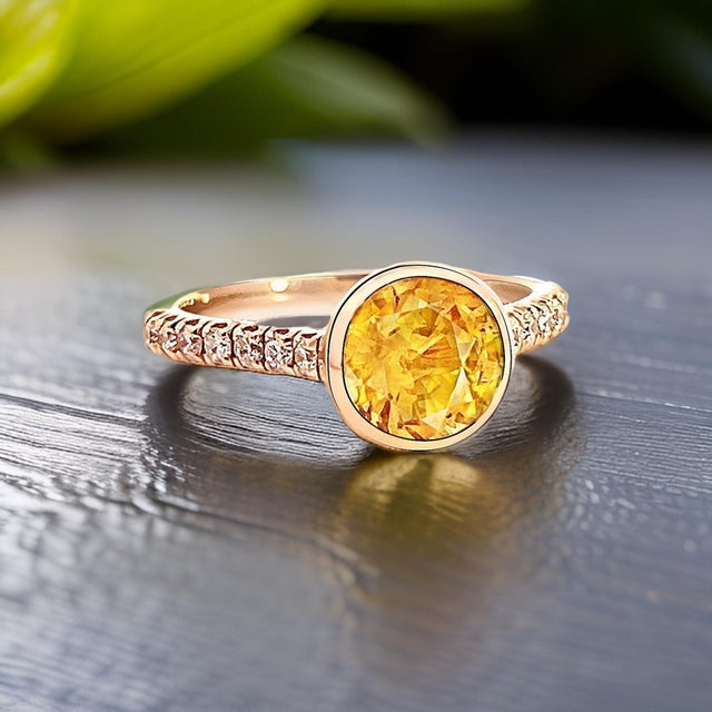 Natural Sapphire Diamond Ring 6.5 14k Y Gold 2.28 TCW Certified For Sale - Image 13 of 18