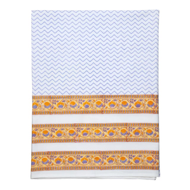 Juhi Chevron Flat Sheet, Twin - Periwinkle For Sale