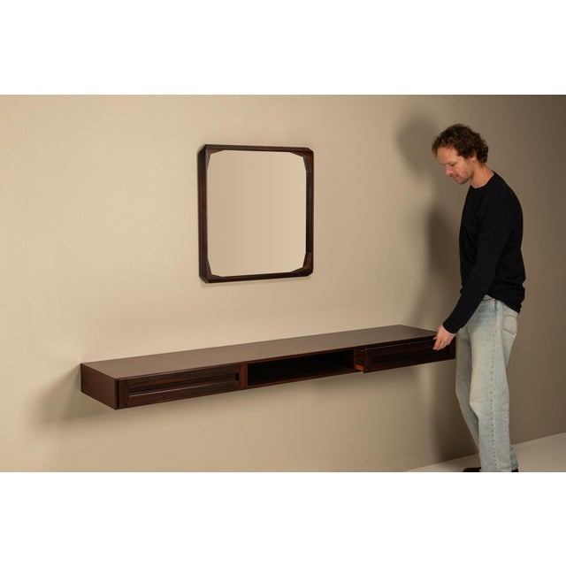 Mid-Century Modern Hanging Console and Mirror by Dino Cavalli for Tredici, 1960s, Set of 2 For Sale - Image 3 of 10