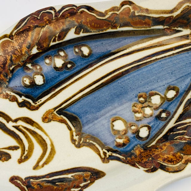 Vintage Large Ceramic Fish Platter, Hand Painted, Late 20th Century, Signed For Sale - Image 11 of 14