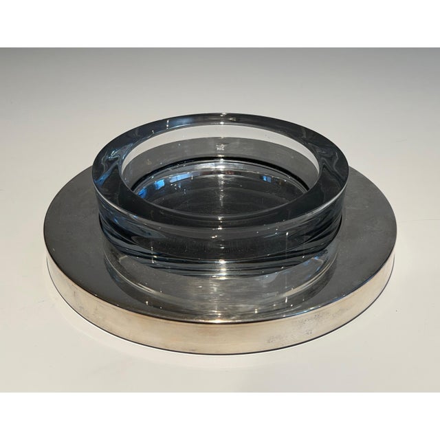 Round tray on a chrome base. French work. Circa 1970. For Sale - Image 12 of 12