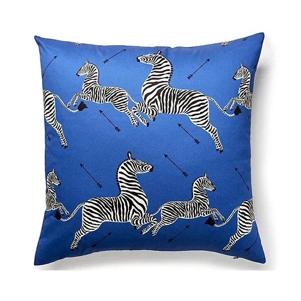 The House of Scalamandré Zebras Petite Pillow, Denim Chairish