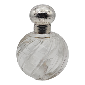 Birmingham England Sterling Silver & Cut Crystal Perfume Bottle