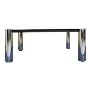 Mid-Century Modern Chrome and Smoked Glass Coffee Table For Sale