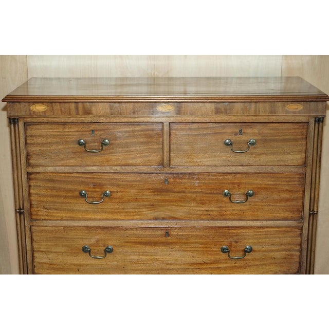 Brown Large Sheraton Revival Chippendale Hardwood Chest of Drawers, 1860s For Sale - Image 8 of 18