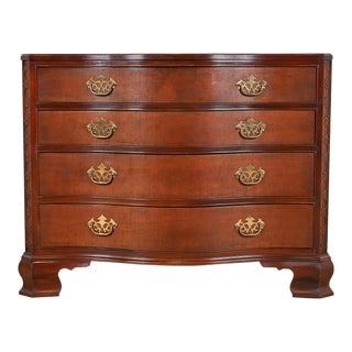 Baker Furniture Historic Charleston Chippendale Carved Mahogany Serpentine Front Dresser Chest For Sale