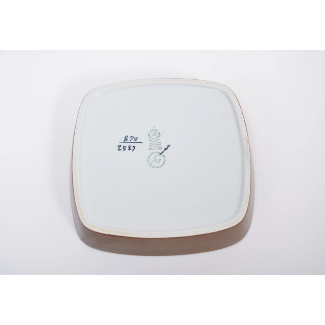 Royal Copenhagen Mid-Century Danish Baca Faience Plate by Nils Thorsson for Royal Copenhagen For Sale - Image 4 of 5