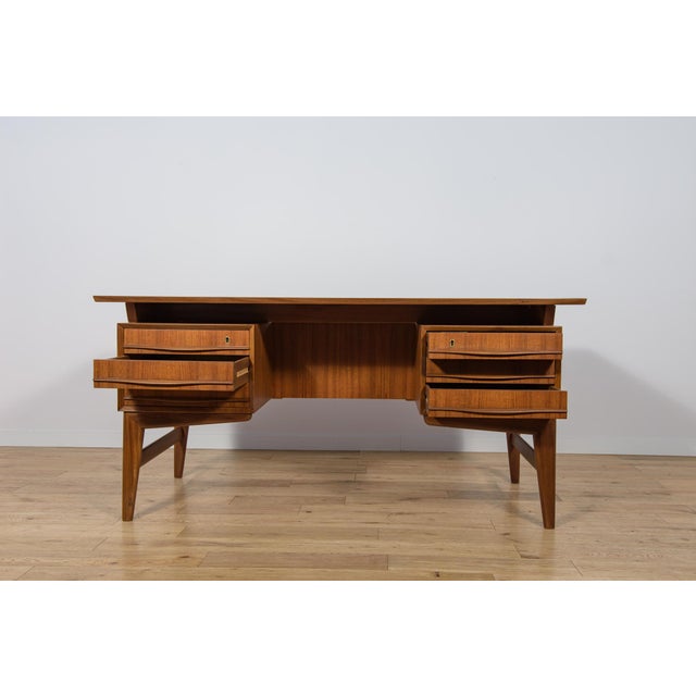 Mid-Century Freestanding Teak Desk, 1960s For Sale - Image 11 of 18
