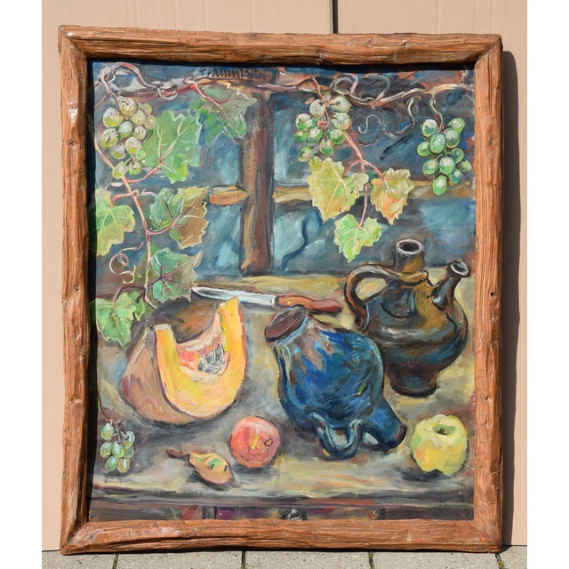 Friedrich Kunitzer, Autumn Still Life, 1970s, Oil Painting on Canvas, Framed For Sale - Image 4 of 13