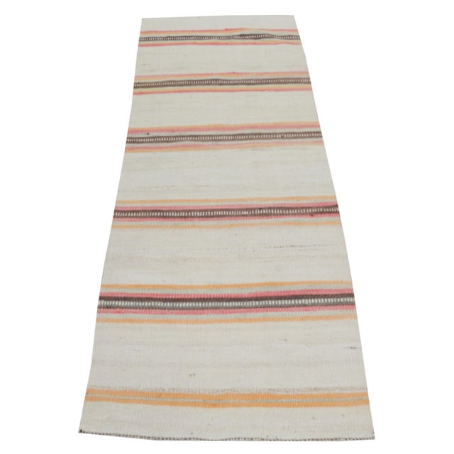 Vintage Turkish Tribal Kurdish Flatweave Wool Rug