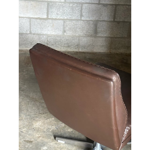 Animal Skin 1970s De Sede Leather and Metal Swivel Chairs- A Pair For Sale - Image 7 of 12