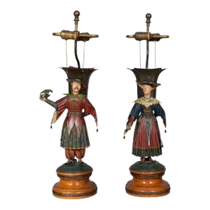 Regency Tole "Brighton Pavillion" Figural Table Lamps - A Pair