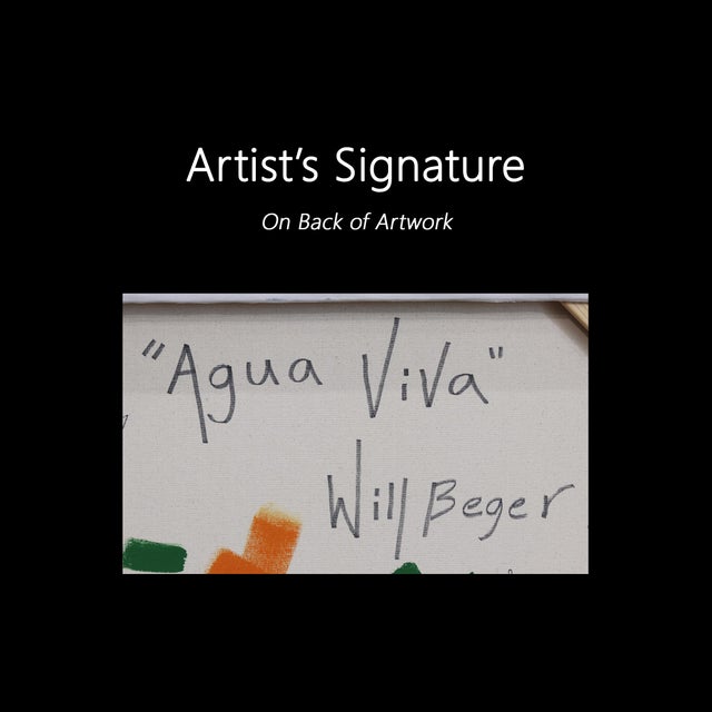 Agua Viva - Abstract Playful Blue Tone Southwestern Inspired Still Life Painting Original Artwork by Will Beger For Sale - Image 9 of 9