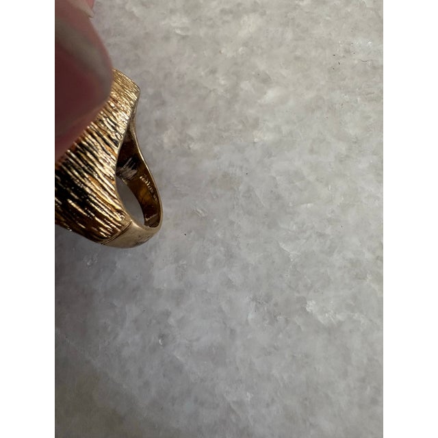 Blue Lapis, 14k Gold Over Sterling Silver Dome Cocktail Ring For Sale In New York - Image 6 of 7