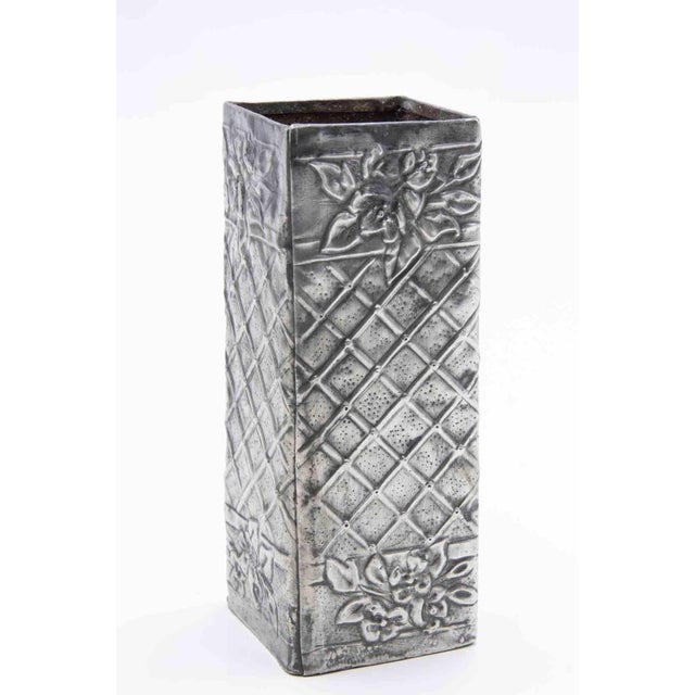 Art Nouveau Pewter Vases, Italy, Set of 2 For Sale - Image 4 of 6