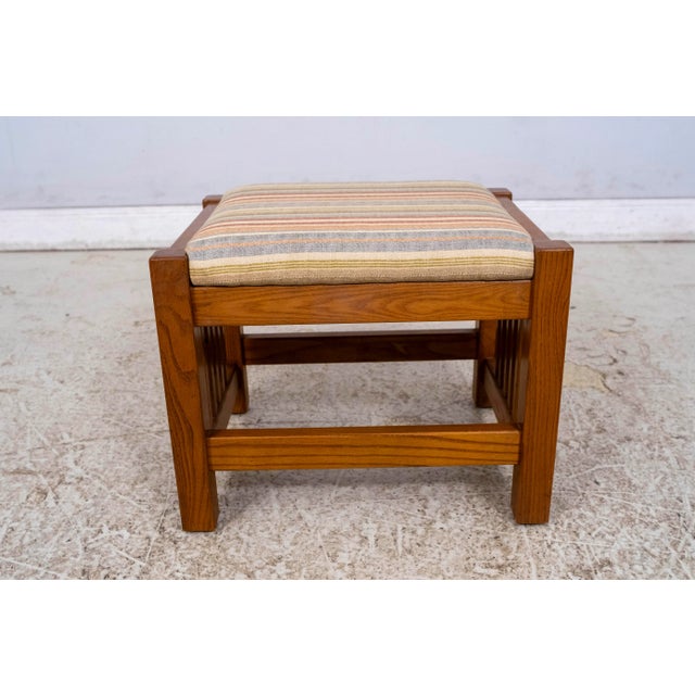 Arts & Crafts Pair Mission Oak Arts & Crafts Footstools For Sale - Image 3 of 9