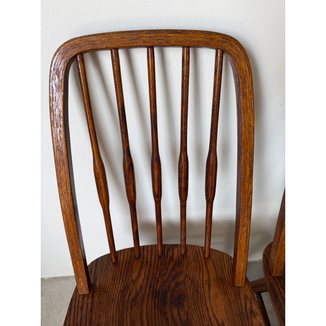 Vintage Virginia House Solid Oak Windsor-Style Dining Chairs – Set of 4 For Sale - Image 11 of 13