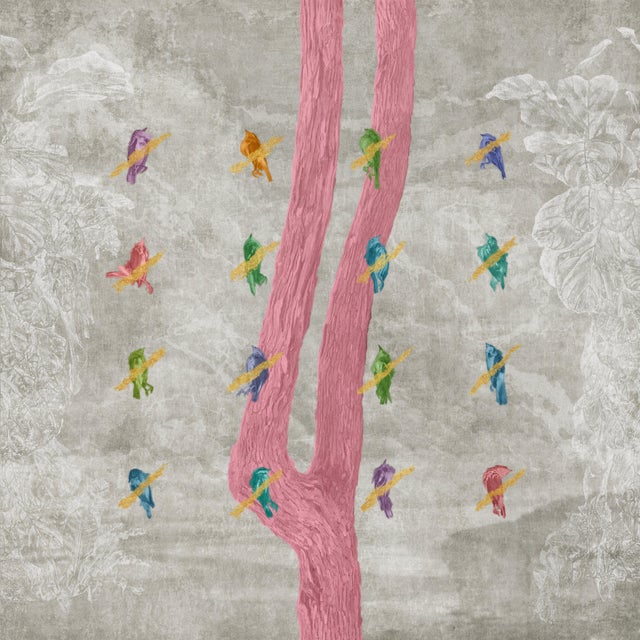 Pink The Consequence of Disregard by Steve Moors 38"x38" Framed For Sale - Image 8 of 8