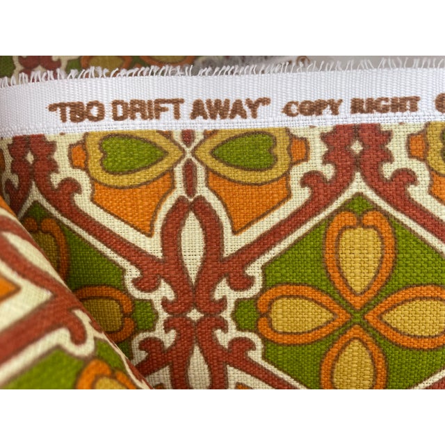 McGuire Vintage Rattan Ottomans/Footstools, a Set of 2 With Tommy Bahama Upholstery For Sale - Image 9 of 9