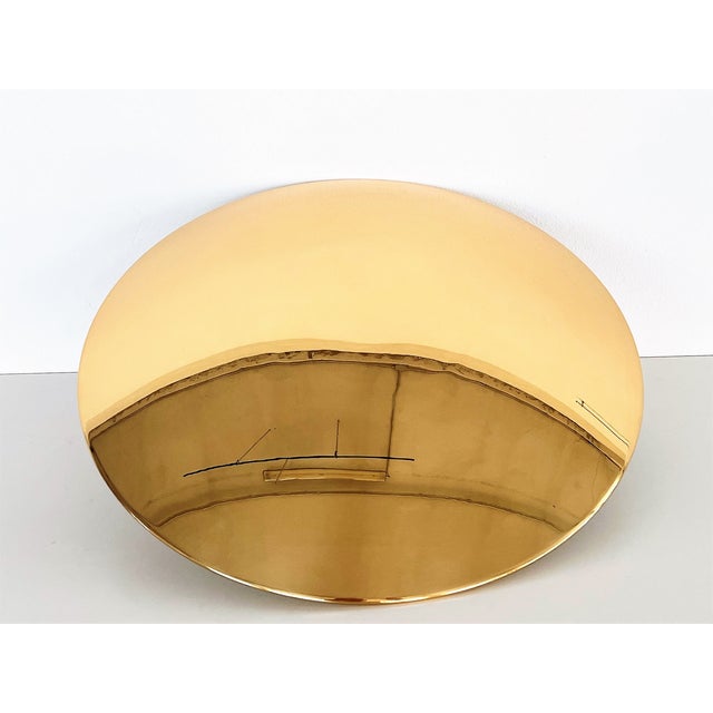 Gold Large Flush Mount Light in Polished Brass by Florian Schulz, 1970s For Sale - Image 8 of 14
