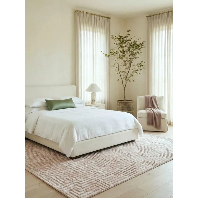 Contemporary Knossos Hand-Tufted Maze Rug, Peony Pink, 9x12 For Sale - Image 3 of 6