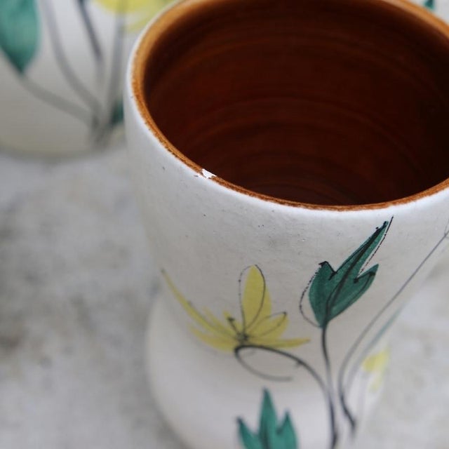 Floral Decor Ceramic Orangeade and Coffee Set, France, 1950s, Set of 7 For Sale - Image 10 of 11