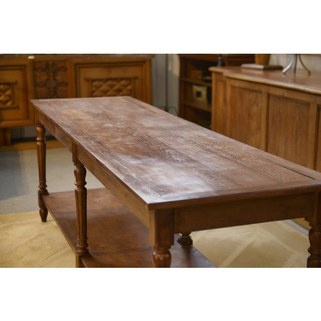 Brown Oak Drapers Table, 1920s For Sale - Image 8 of 10