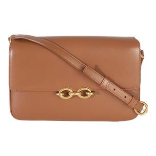 Brown Smooth Calfskin Le Maillon Satchel For Sale
