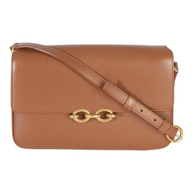 Brown Smooth Calfskin Le Maillon Satchel For Sale