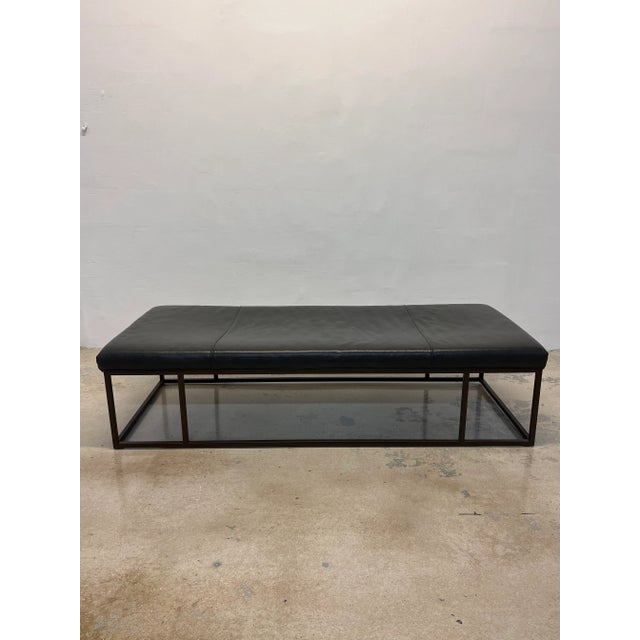 Mitchell Gold + Bob Williams Mitchell Gold + Bob Williams Carmen Leather Cocktail Ottoman or Museum Bench For Sale - Image 4 of 13