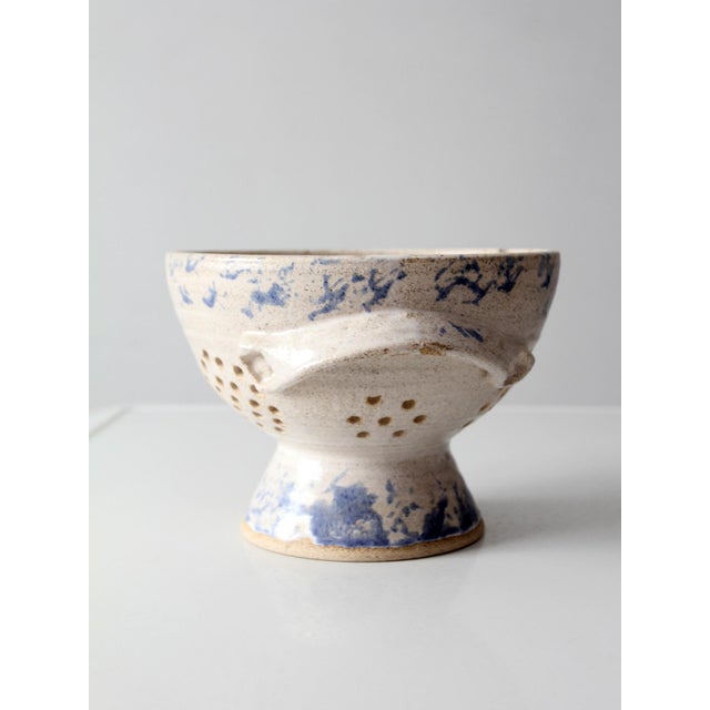 Vintage Handmade Studio Pottery Colander For Sale - Image 10 of 15