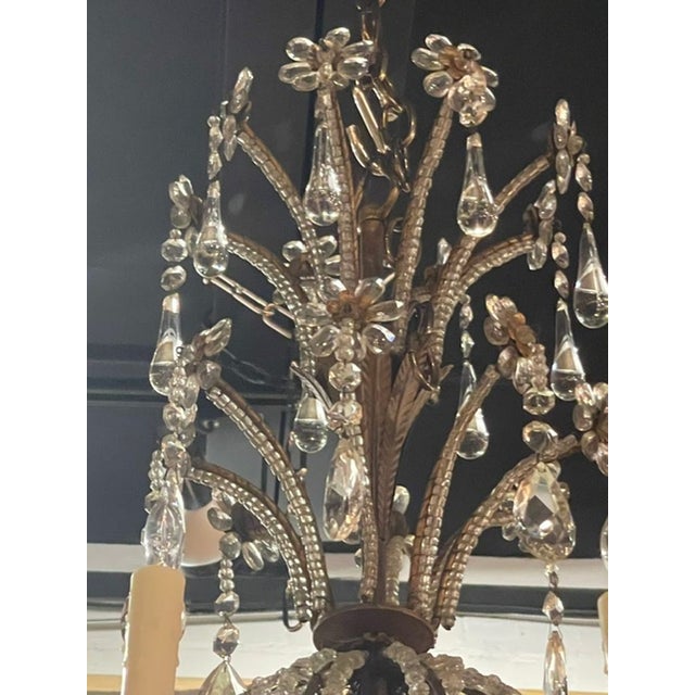 19th C. Italian Bronze and Crystal Chandelier For Sale In Dallas - Image 6 of 9