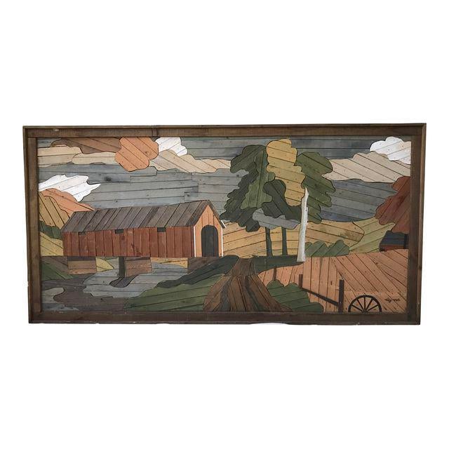 Large Signed Rustic Lath Art by Degroot Chairish