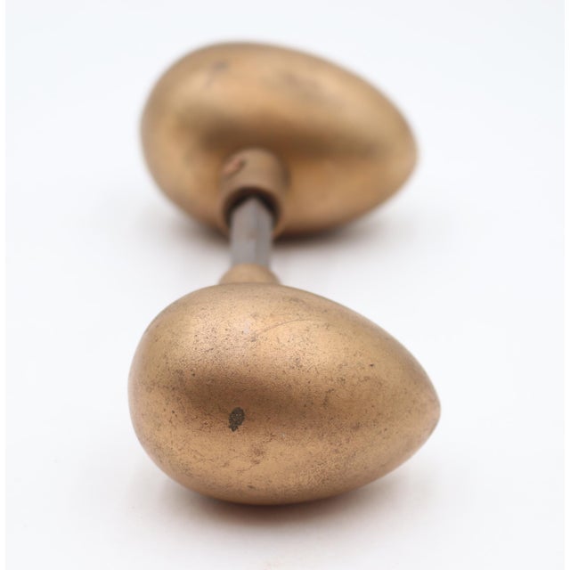 Traditional Pair of Vintage Bronze Egg Shaped Entry Door Knobs For Sale - Image 3 of 8