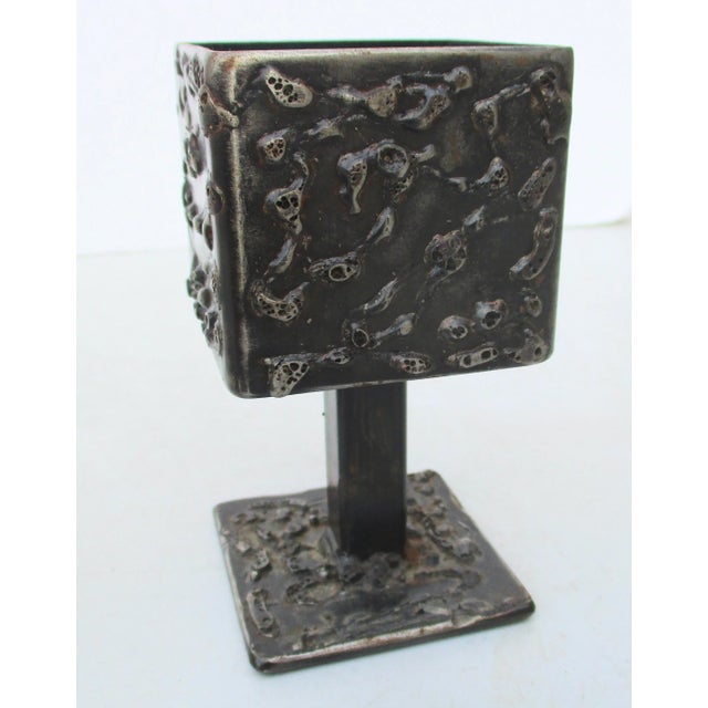 Vintage Art Brut Steel & Glass Vanity Box For Sale - Image 9 of 10