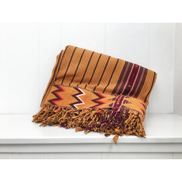 Vintage Handwoven Tribal Nigerian Kente Cloth Wedding Blanket Textile For Sale - Image 12 of 12