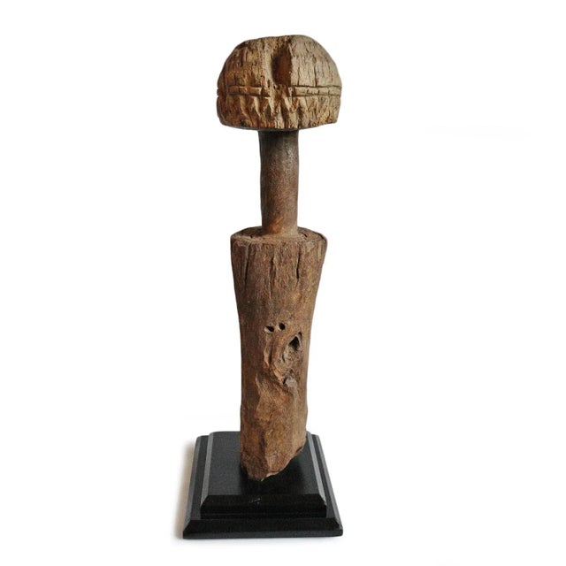 Original Dogon Toguna property or grave post marker. This rare post marker is crafted from indigenous heavy hard wood with...