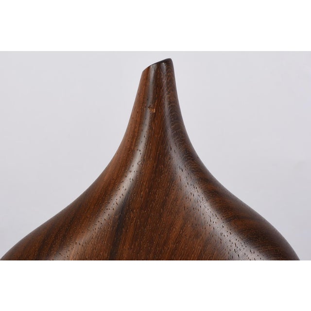 Wood Mid Century Modern Modernist Studio Turned Wood Weed Pot Vase For Sale - Image 7 of 11